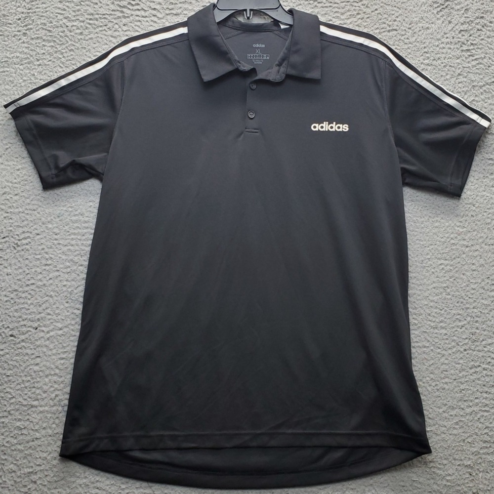Adidas Golf Performance Polo Shirt Mens XL Black Short Sleeve Collared Popover